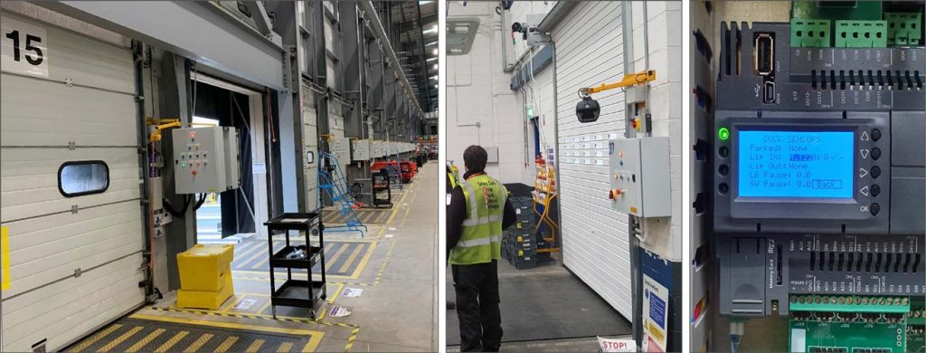 Dock control panel in use